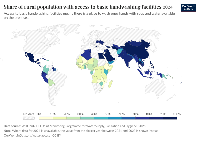 A thumbnail of the "Share of rural population with access to basic handwashing facilities" chart